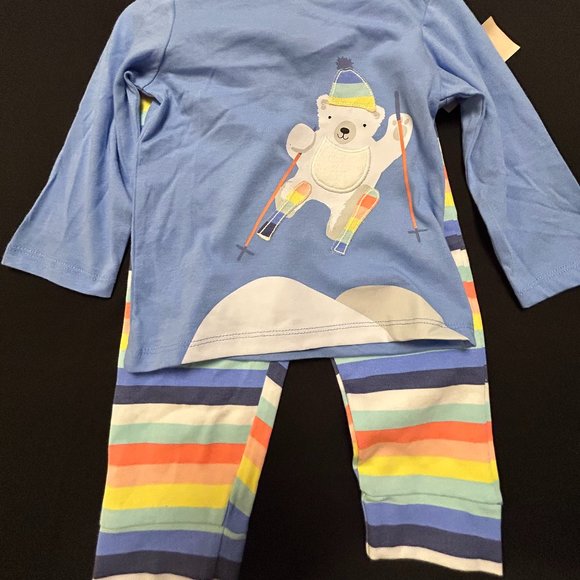 FIRST IMPRESSIONS UNISEX PASSION BLUE SKI BEAR & JOGGER 2-PC SET 12-MONTHS - Picture 3 of 10